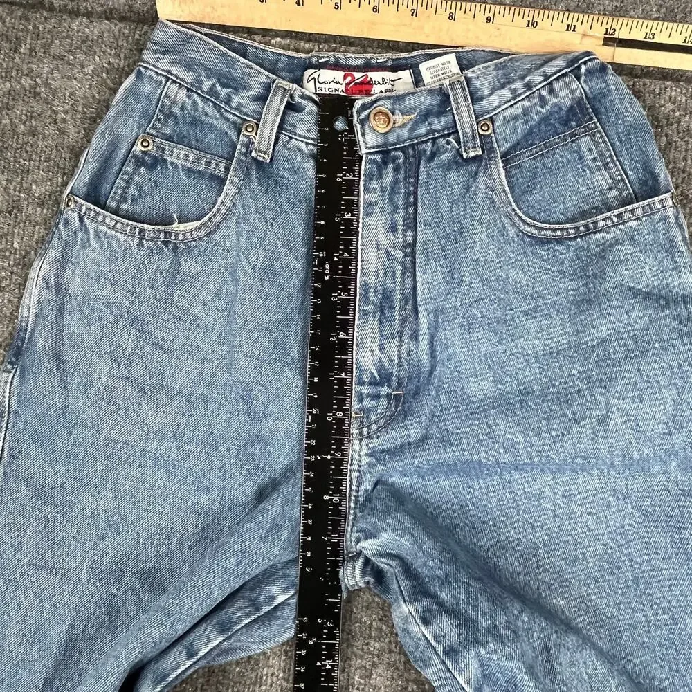 Gloria Vanderbilt Jeans‎ Mens Size 24 Blue High Rise Tapered Mom Denim